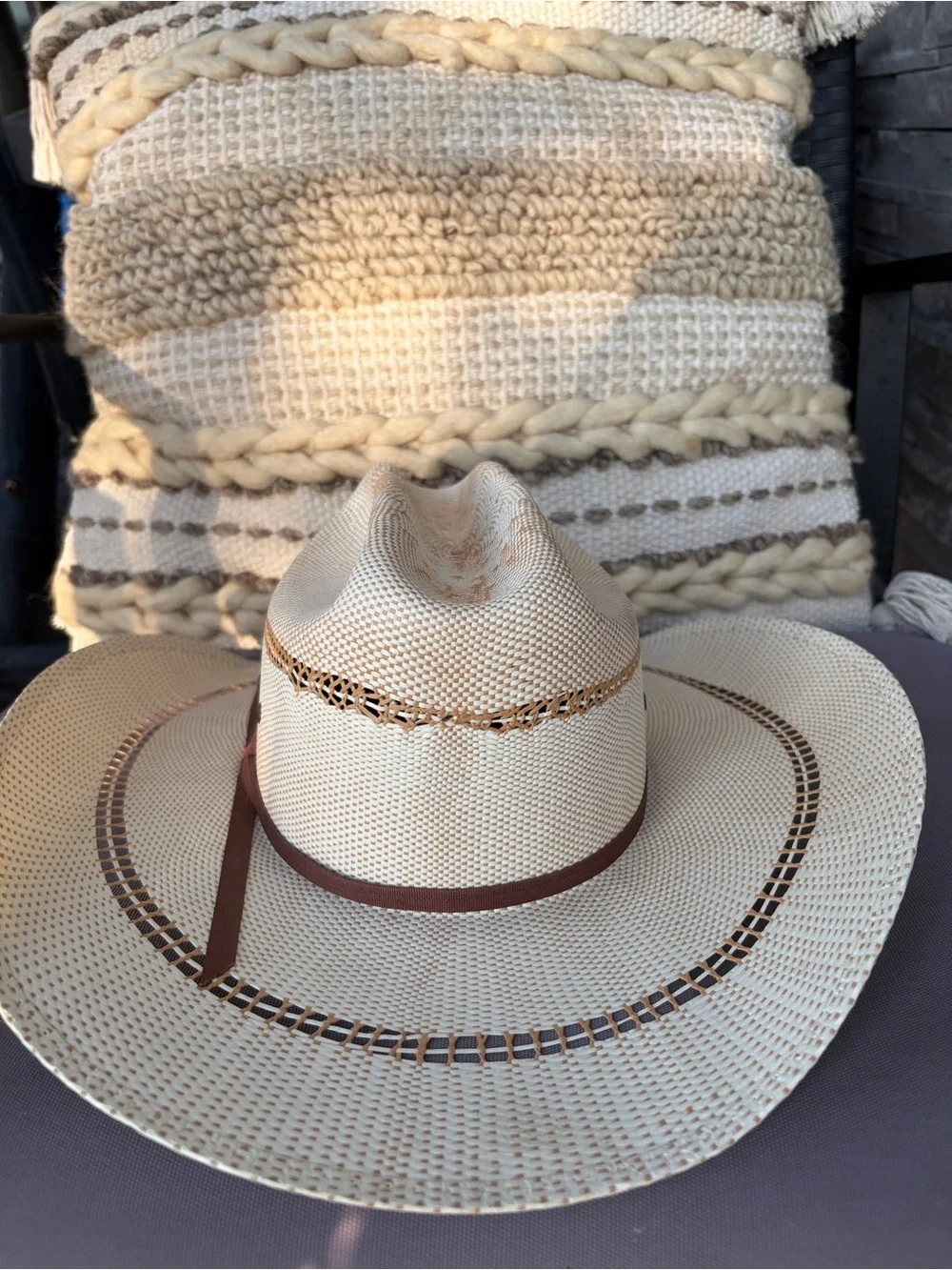 Kid's Ariat Beige Cowboy Straw Hat
